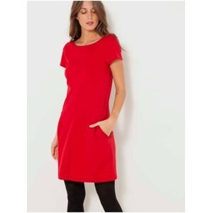 Červené pouzdrové šaty CAMAIEU