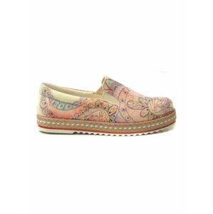 Béžové dámské vzorované slip on Goby Mandala