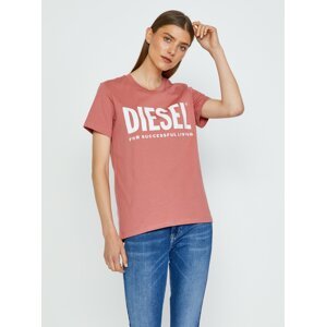 Růžové dámské tričko Diesel Sily-Ecologo