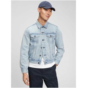 Modrá pánská džínová bunda distressed icon denim jacket GAP
