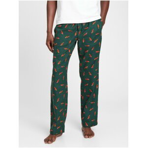 Zelené pánské pyžamo vé flanelové kalhoty GAP