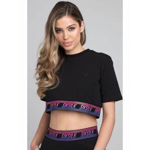 Černé dámské crop top tričko TEE CROP FADE TWILIGHT