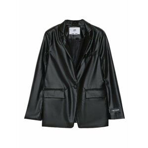 Černé dámské koženkové sako  BLACK JAKET LEATHER FAUX JUNE SIXTH