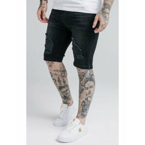 Černé pánské džínové kraťasy  SHORTS DENIM DISTRESSED