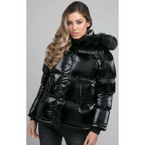 Černá dámská bunda  JACKET PADDED FUR