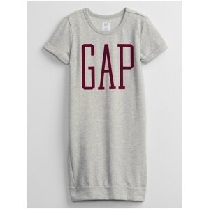 Šedé holčičí šaty teplákové šaty GAP Logo GAP