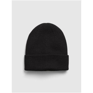 Černá pánská čepice organic catton fine guage beanie GAP