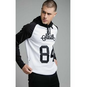 Černo-bílá pánská mikina HOODIE SPORTS RETRO OVERHEAD