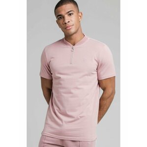 Tmavě růžové pánské tričko TEE COLLAR BASEBALL ESSENTIALS SMART