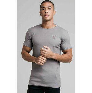 Šedé pánské tričko  TEE GYM KNIT RIB FINE S/S