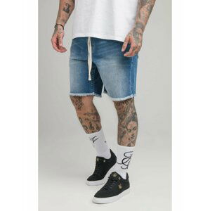 Modré pánské džínové kraťasy  SHORTS DENIM RELAXED HEM RAW