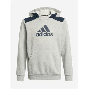 Modro-šedá klučičí mikina s kapucí adidas Performance B Bos HD