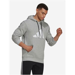 Světle šedá pánská mikina s kapucí adidas Performance M FI 3B Hoodie