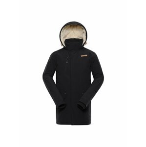 Černý pánský kabát s povrchovou úpravou Alpine Pro GYNETH