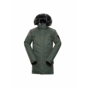Tmavě zelená pánská zimní bunda s kapucí Alpine Pro ICYB 7 zelená