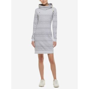 Šedo-bílé dámské vzorované mikinové šaty Ragwear Chloe Dress