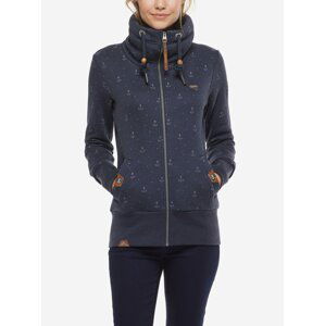 Tmavě modrá dámská vzorovaná mikina na zip Ragwear Rylie Marina Zip