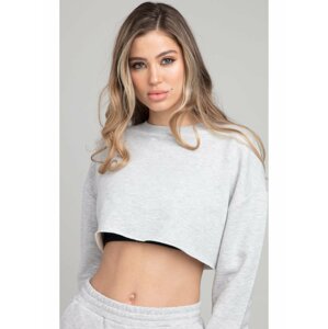 Světle šedá dámská mikina SWEATSHIRT CROPPED