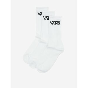 Sada tří párů unisex ponožek v bílé barvě VANS Classic Crew