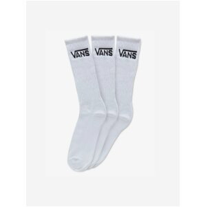 Sada tří párů bílých pánských ponožek VANS Classic Crew