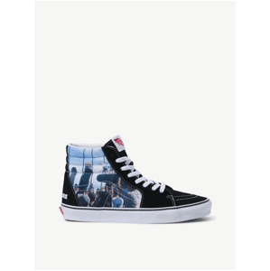 Černé unisex kotníkové tenisky s potiskem VANS SK8-Hi