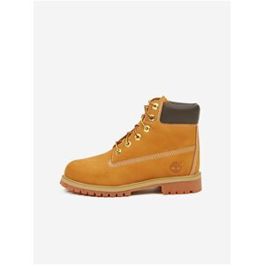 Žluté holčičí kotníkové kožené boty Timberland 6 In Premium WP Boot