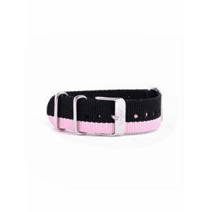 Růžovo-černý dámský nylonový pásek k hodinkám VUCH Silver Pink