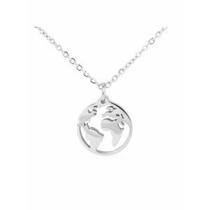 Dámský náhrdelník s motivem zeměkoule ve stříbrné barvě VUCH Globy Gladys