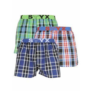 3PACK pánské trenky Styx sportovní guma vícebarevné