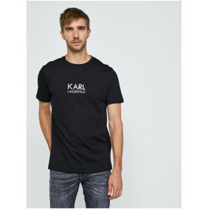 Černé tričko s nápisem KARL LAGERFELD