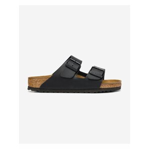 Černé kožené pantofle Birkenstock Arizona