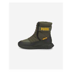 Zelené dětské sněhule Puma Nieve Boot WTR