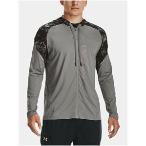 Mikina Under Armour Rush FZ Print Hoodie- šedá