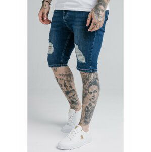 Tmavě modré pánské kraťasy SHORTS DENIM DISTRESSED