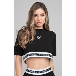 Černé dámské crop top tričko  TEE CROP FLEECE REVERT