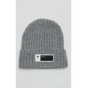 Šedá čepice BEANIE CUFF RIBBED