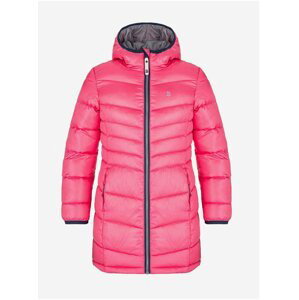 Růžový holčičí prošívaný zimní kabát s kapucí LOAP Ingritt