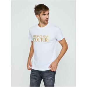 Bílé pánské tričko s potiskem Versace Jeans Couture S Logo Foil
