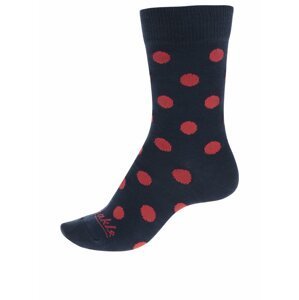 Červeno-modré unisex puntíkované ponožky Fusakle Krvavý mesiac