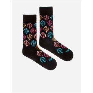 Černé dámské vzorované ponožky Fusakle Lípojeseň