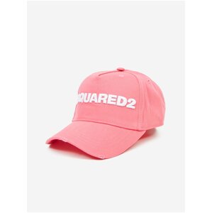 Růžová dámská kšiltovka s nápisem DSQUARED2