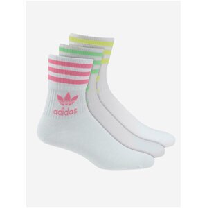 Sada tří párů pánských ponožek v růžové, zelené a žluté barvě Adidas Originals