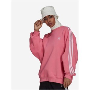 Bílo-růžová volná mikina Adidas Originals