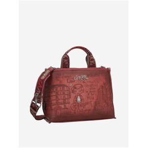 Červená dámská vzorovaná malá kabelka s ozdobnými detaily Anekke City