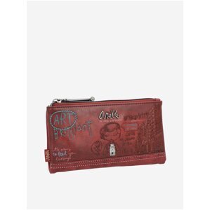 Červená dámská vzorovaná malá peněženka s ozdobnými detaily Anekke City