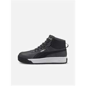 Černo-šedé pánské kožené kotníkové boty Puma Tarrenz SB Puretex