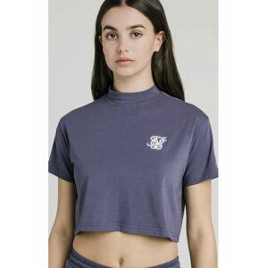 Šedé dámské crop top tričko – Tee Crop Tape Runner Fade SikSilk