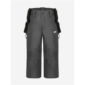 Tmavě šedé klučičí softshellové kalhoty s kšandami LOAP