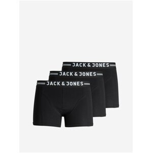 Sada tří černých boxerek Jack & Jones Sense