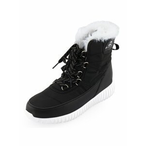 Černé dámské kotníkové zimní boty s umělým kožíškem Alpine Pro NERA